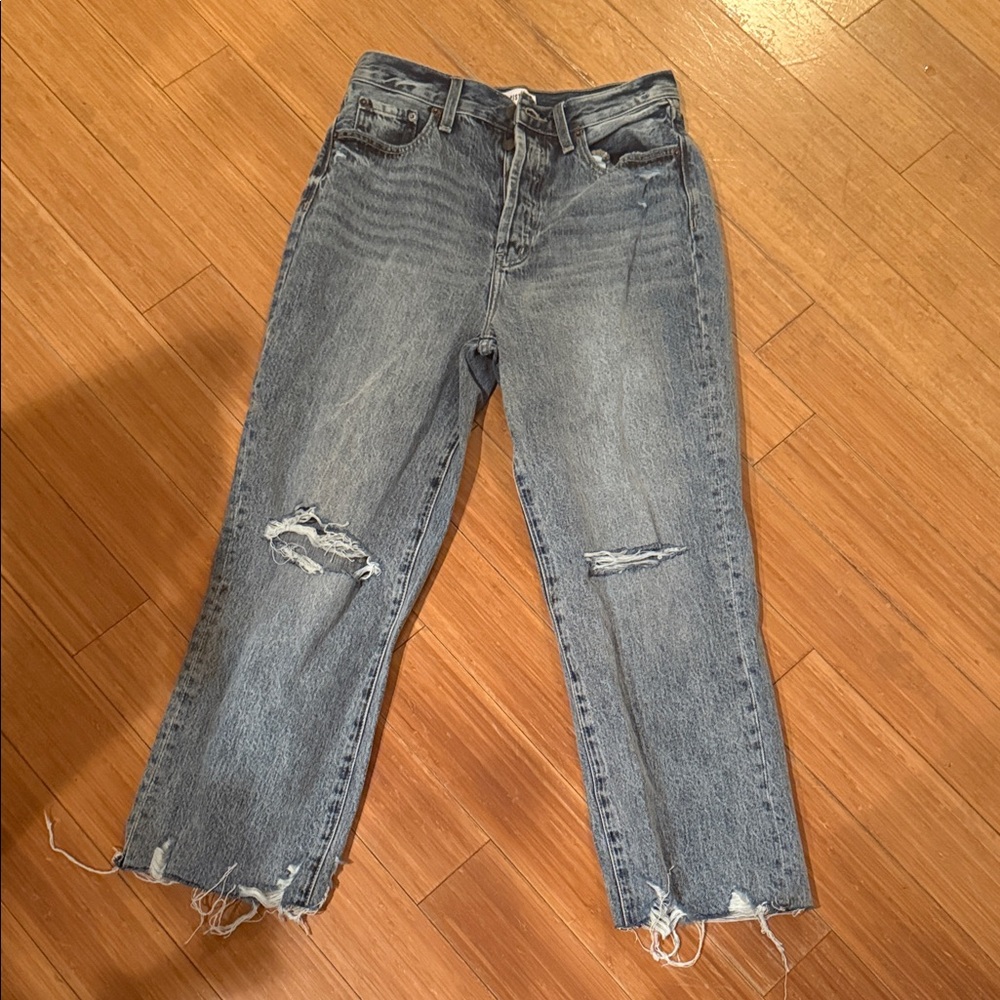 Pistola Blue Distressed Straight Leg Jeans